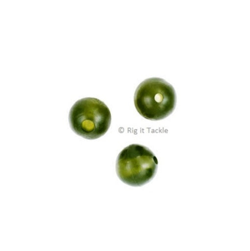 6mm Rubber Beads Translucent Green